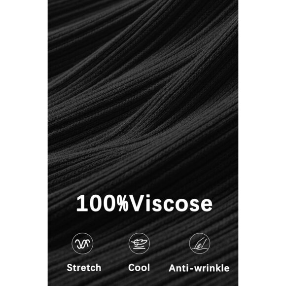 Women's V Neck Swing Dress Knit Adjustable Halter Summer Vacation Cozy - Picture 7 of 9